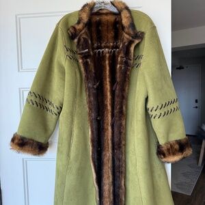 Vintage Reversible Real Fur & Leather Toggle Coat – One of a Kind